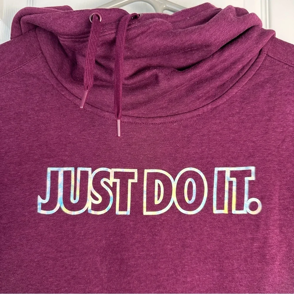 Nike Purple Hoodie “Just Do It” Silver Logo Size M
